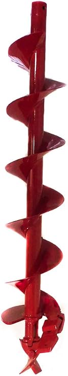 Rice Hydro 8" Post Hole Auger Bit | Power Head Attachment for Gas Post Hole Digger | Tool for Digging Electric Fence Posts, Signs & Planting | Made in The USA