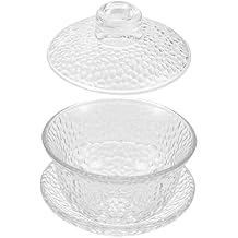 Decorative Hammered Glass Teacups with Saucers Natural Chinese Teacups for Home Tea Ceremony Special Occasions Easy to Clean Elegant Design