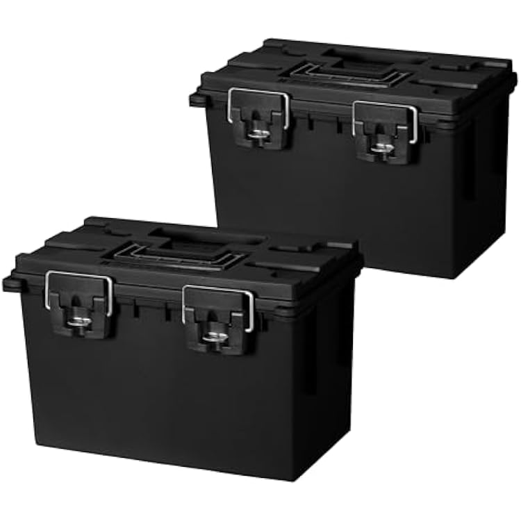 Sheffield 12773 XL Storage Bins With Lids, 2-Pack Stackable Storage Bins, Made in USA, Lockable and Water-Resistant Containers with Lids, Plastic Containers for Home, Classroom, and Dorm