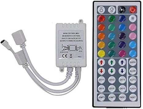 DC 12V Max 6A 44Key RGB LED IR Remote Controller with Controller Box for SMD 5050 3528 RGB LED Strip Lights (44Key 2Port)