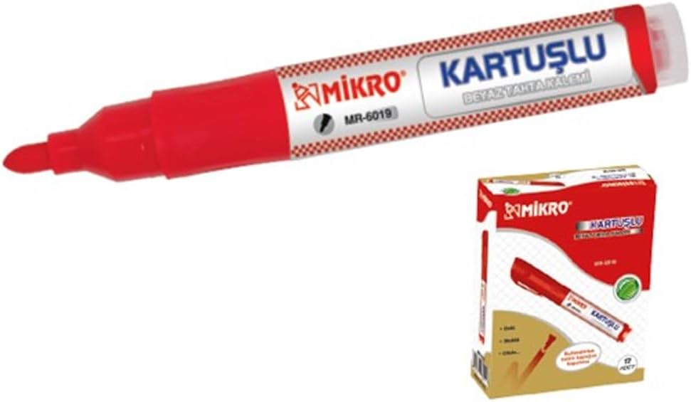 Mikro Mr-6019 Kartuşlu Beyaz Tahta Kalemi Kırmızı