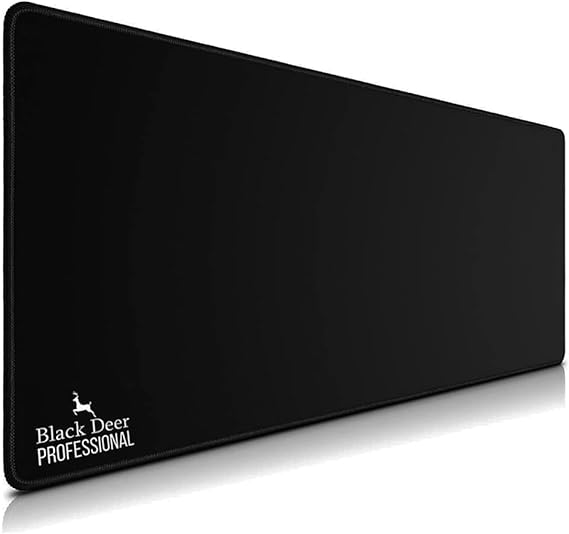 Black Deer Oyuncu Mouse Pad, Fare Altlığı, Kenar Dikişli, Kaymaz Taban, Ofis Tipi, Pürüzsüz Yüzey, Çalışma Masası Altlığı (90x40 XL)
