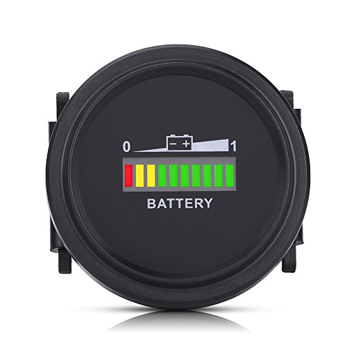 Qiilu LED Battery Indicator Meter, 12V 24V 36V 48V 72V LED Digital Battery Indicator Meter Gauge Status Monitor Compact Tester for Carts Forklift Car Scooter Motorcycle
