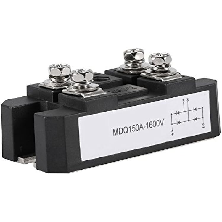 Black Single Phase Diode Bridge Rectifier Module 150A Amp High Power 1600V 4 Terminals