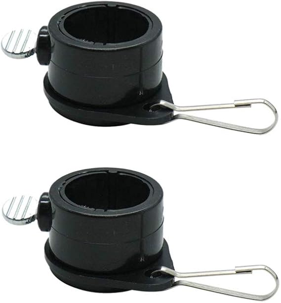 Tangle Free Flag Pole Mounting Ring Clip Black 1 Inch 1pair