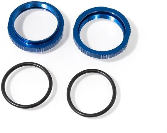Tekno RC Aluminum Shock Adjustment Collars (Blue), TKR6013BL