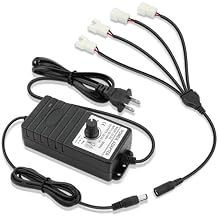 Wathai 2 Pin PC Fan Controller with Splitter 36W 12V Adjustable Power Supply with 4 Port Speed Control, 4-12V DC Adapter for Computer Cooling Fans 100-240V AC, 3A 2 Pin Compatible