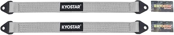 KYOSTAR 25 Inch Limit Strap, Premium Quad Wrap Limit Strap Car Hauler Axle Straps Rated for 10,000 Lb (White, 2 Pack)