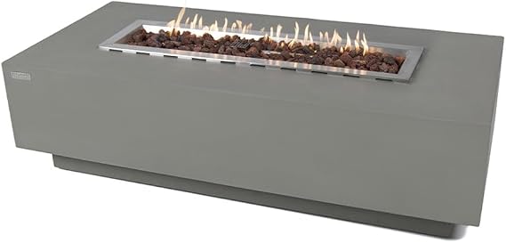 Elementi Granville Propane Fire Pit Table Cast Concrete 60 x 27-in