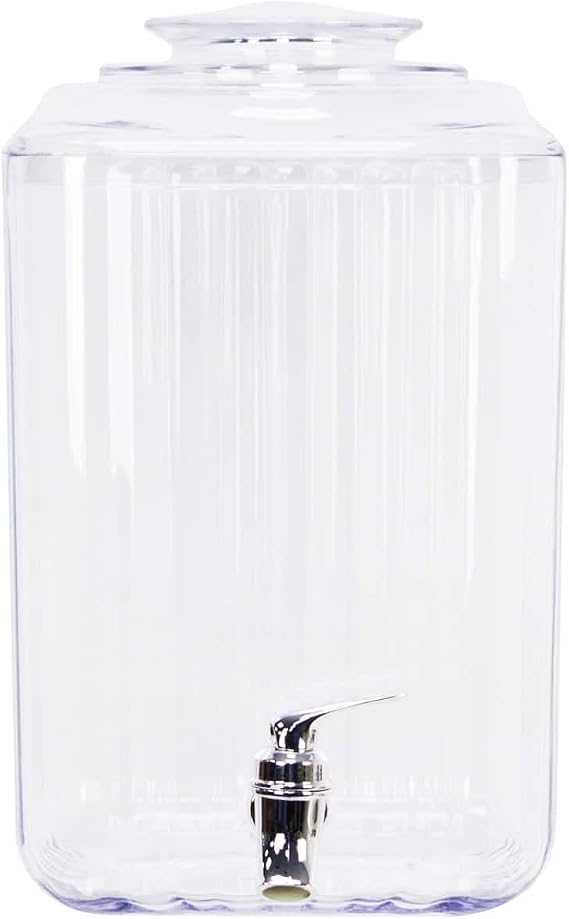 Celebrate It Plastic Beverage Dispenser with Spigot - Drink Dispenser for Parties and Picnics - 1.5 Gallon Capacity, 1-Pack
