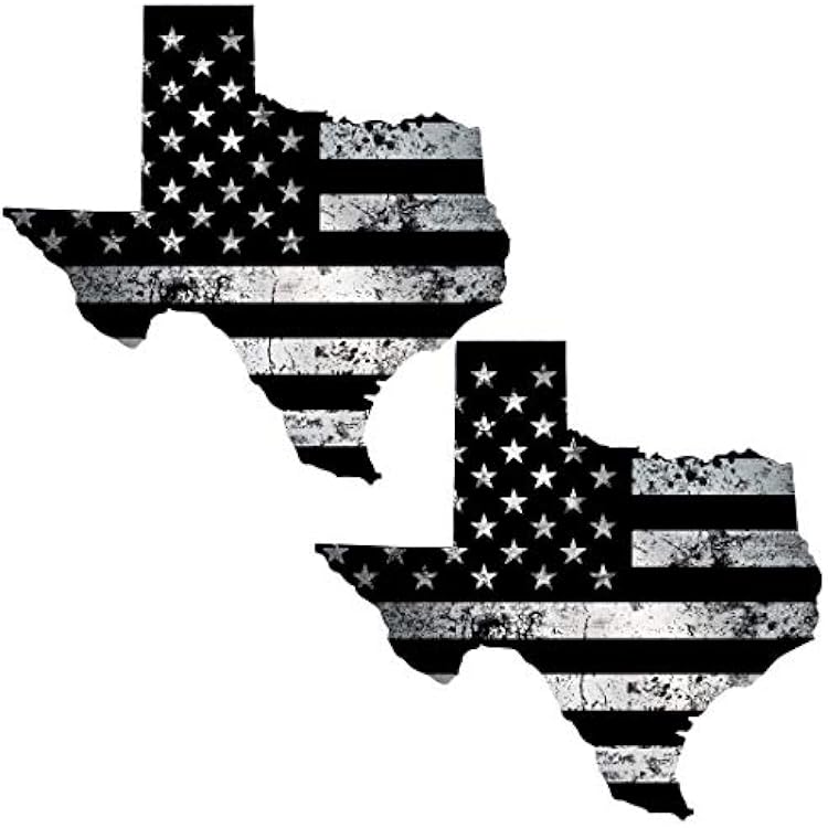 Texas Black USA Flag Grunge Decal