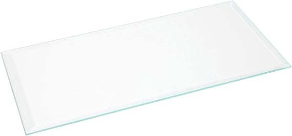 Plymor 4 x 8 inch Rectangle, 3mm Thick, Beveled Clear Glass