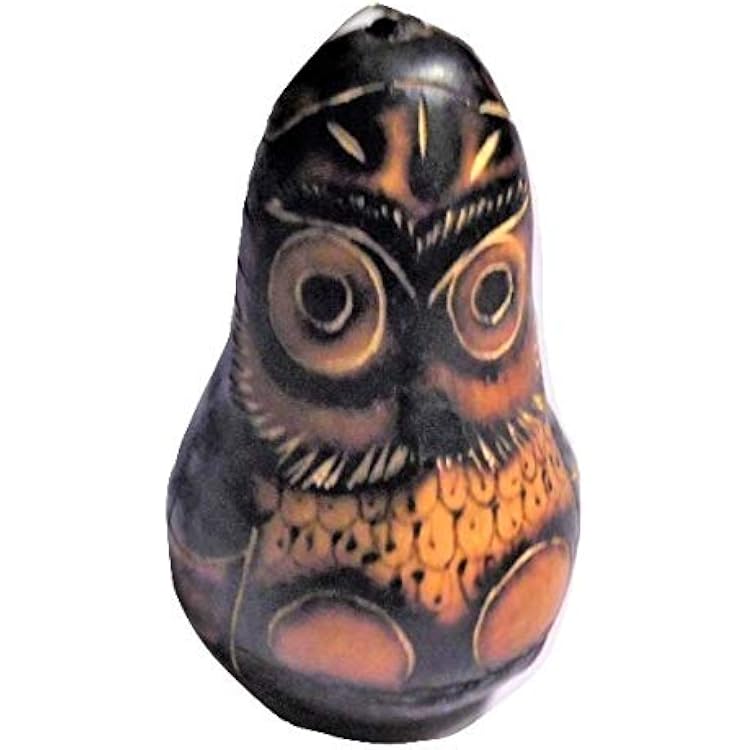 GLAMOUR Small Hand Painted Owl Gourd Art from Peru