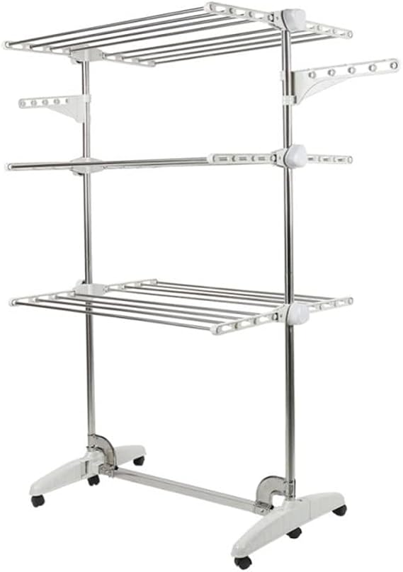 Multi-Function Clothes Hanger Rack Stand 3/4 Layer Foldable Save Space Clothes Dryer Vertical Floor Stand