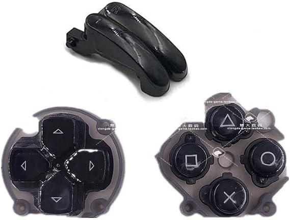 JMXLDS Replacement L R Buttons ABXY Key D-Pad Direction Button Left Right Trigger Button for PS Vita 2000 PSV 2000 Console Black