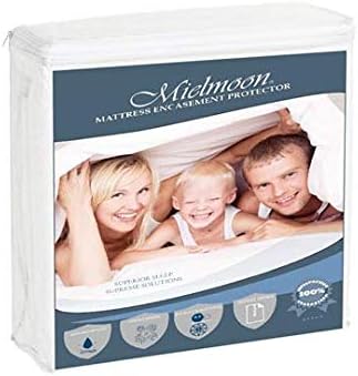 Mielmoon Premium Waterproof Protector 360 Mattress Encasement Ultra Soft - Zippered -Vinyl Free-Breathable Silent Touch (Fits 9-14 in.) - (Queen)