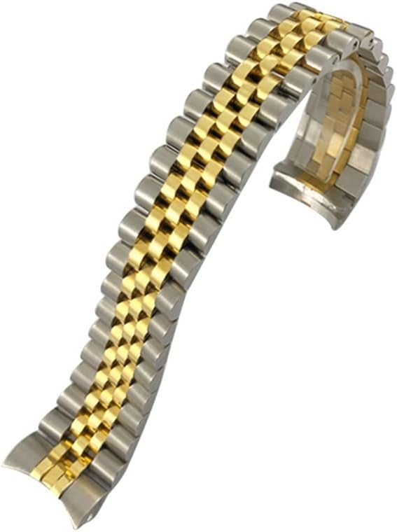 316L Stainless Steel 20mm Watch Strap for 36mm Rolex Datejust 116233 116234 Silver Golden Solid Metal Watchband (Color : Silver Gold, Size : 20mm for RLX)