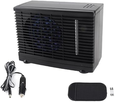 KIMISS Portable AC for Car, Portable Air Conditioner DC 12V Car Truck Home 20 x 11 x 15cm 2 Speed Adjustable Mini Fan Small Air Conditioner for Home Desktop