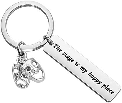 Lywjyb Birdgot Play Performer Gift Musical Lovers Gifts The Stage Is My Happy Place Keychain Gift