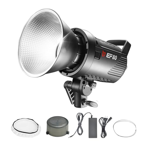 JINBEI EF-80 80W COB Led Video Light with APP Control, 5500K Daylight Bowens Mount CRI97 TLCI98 9 Lighting Effects Continuous Output Lighting for Studio Photography Lighting Video Recording
