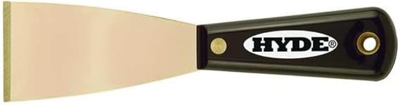 Hyde Tools 02320 2-Inch Brass Stiff Putty Knife, Black and Silver