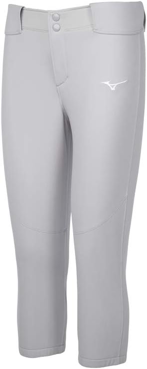 Mizuno Women's Belted Stretch Fastpitch Softball Pant, Grey, Small