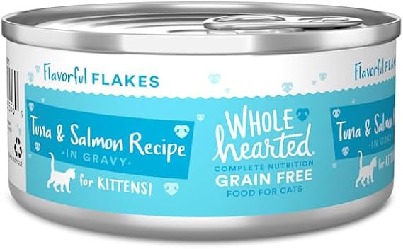 WholeHearted by Petco Grain-Free Tuna & Salmon Recipe in Gravy Wet Food for Kittens, 5.5 oz., Case of 12