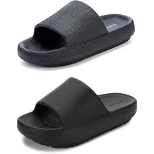 BRONAX Pillow Slippers+Arch Support Pillow Slippers Black Size 6-7 Women/ 4.5-5.5 Men