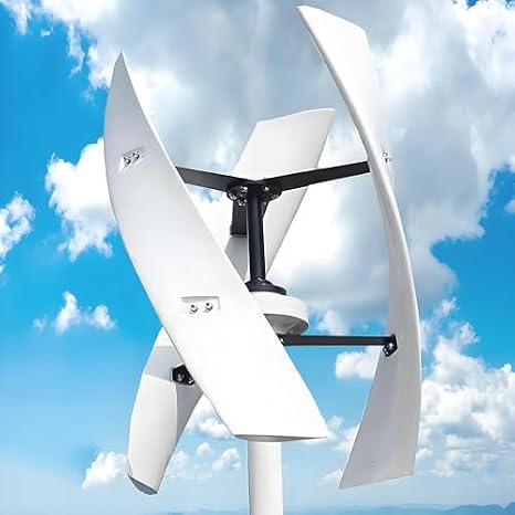 Wind Turbine Horizontal Generator Kits Charge Batteries Vertical Axis Controller Generation,10000W Vertical Wind Turbine Kit 12V/24V/48V 3 Blades with MPPT Controller for Marine Chalet C