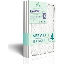 Accumulair Diamond 12x12x1 MERV 13 HVAC Air Filter (4-Pack) | Replacement Air Filter for AC and Furnace | Made in USA | Actual Size 11.75 x 11.75 x 0.75