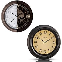 CLXEAST 18 Inch Large Modern Farmhouse Illuminated Wall Clock 18 Inch Illuminated Outdoor Indoor Atomic Analog Wall Clock with Temperature & Humidity, Lighted Outdoor Clocks for Patio