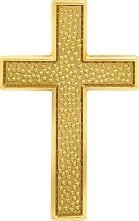 Crown Awards Chenille Gold Cross Pin - Religious Cross Lapel Pins
