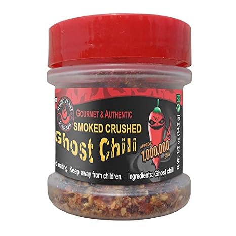 Bhut Jolokia Smoked Red Chili Flakes by Magic Plant | Rich Smoky Bold Flavor Superhot Ghost Pepper (1/2oz)