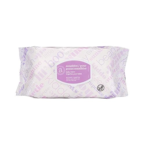 Amazon Elements Baby Wipes, Sensitive, Fragrance-Free, 80 Count (Pack of 1), Flip-Top Packs