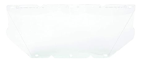 MSA 10115837 V-Gard Visor - General Purpose, Polycarbonate (PC), Clear Tint, Contoured, 8" x 17" x 0.04", Nitrometer, Impact-Rated & Limits Splash, Durable Replaceable UV-Protected Hard Hat Accessory