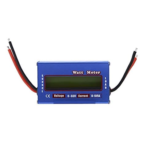 Watt Meter, Digital Power Analyzer with Digital LCD DC 60V 100A Wattmeter for Voltage (V) Current (A) Power (W) (Ah) and Energy (Wh) Measurement