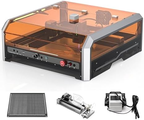 Genmitsu L8 Laser Engraver+MD19 Rotary Roller Kit, 20W (20000mW) Laser Cutter Built-in Acrylic Enclosure, Laser Safety Class 1