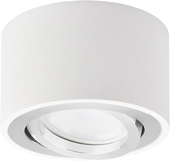 KYOTECH Ceiling LED Adjustable Spotlight 5W LED Module Included Ø80*50mm(3.15 * 1.97in) Surface Mounted Downlight Warm White 3000K 400LM Ceiling Light Spotlights for Living Room, Hallway, Corridor [Energy Class G]