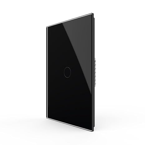 LIVOLO 1 Circle 1 Way Modern Electrical Light Switch Single Pole Wall Switch Touch Light Switch with Led Indicator,No Neutral Wire,Black | Tempered Glass Switch with Led Indicator,No Neutral Wire Required,Touch control,LED indicator, single pole