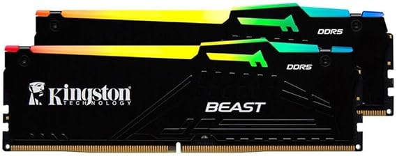 Kingston Beast RGB 64GB (2x32GB) DDR5 6000MHZ CL30 Siyah Ram-KF560C30BBEAK2-64TR