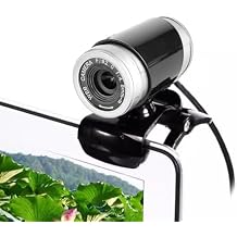 USB Webcam for Computer, .0M Pixels Clip on PC Camera, Built in Microphone Rotatable Web Camera for Video Calling and Recording, Live Streaming, Desktop and Laptop Webcam(Black+Silver)