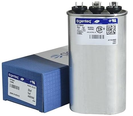 Jard 12885 - 35 + 5 uF MFD x 440 VAC Genteq Replacement Dual Capacitor Oval # C4355L / 97F9842