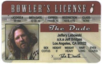 5Star-TD Big Lebowski Fun Fake ID License