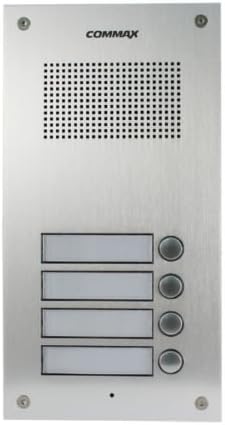 4-Button Audio Intercom Lobby Panel for 4-Apartment Building, Silver, Wired, DC12V, Home Security