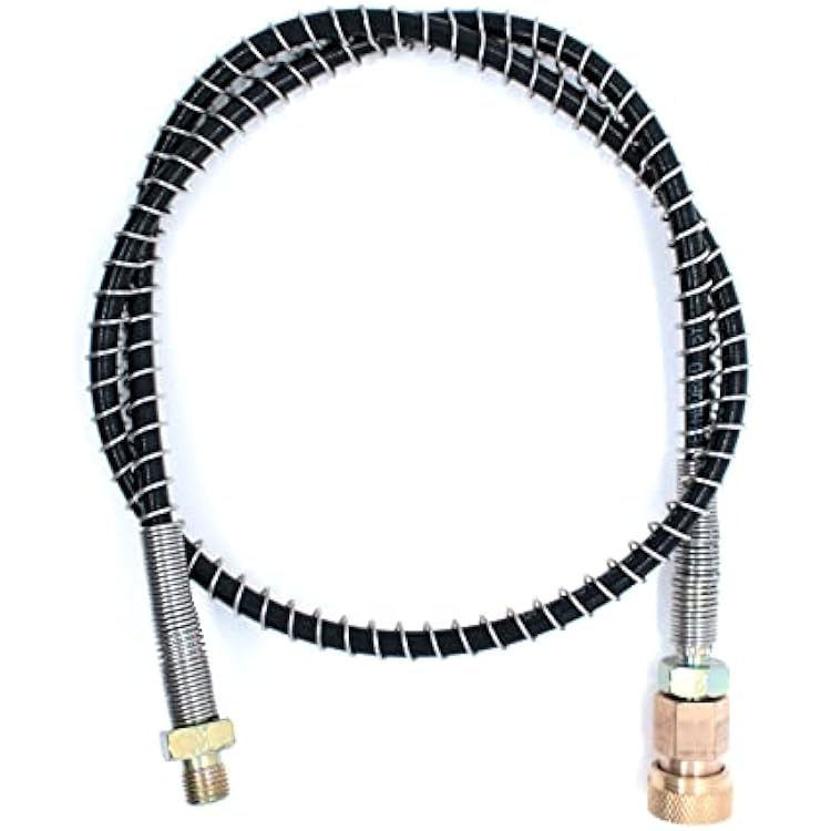 TUXING High Pressure Spring Filling Stations Refill Hose,with 8mm Quick Connector, M10 Female Connector Spring Hose for PCPAutomatic Hand Pump High Pressure Air Pump and for Compressor