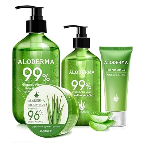 Aloderma Hydrating & Moisturizing Aloe Vera Gel Set - 4 Pieces