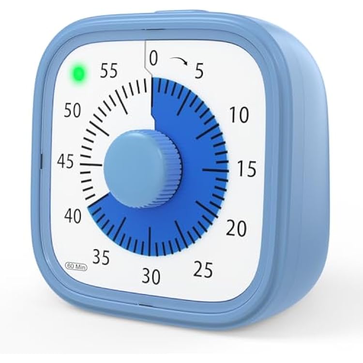 Visual Timer for Kids, 60 Minute Countdown Timer for Kids and Adults, Time Management Tool Pomodoro Timers for Classroom Office Kitchen