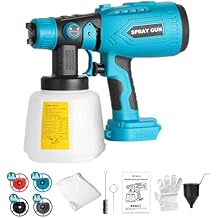Paint Sprayer Compatible with Makita 18V Li-ion Battery, 200W HVLP Spray Paint Gun Tool,Copper Nozzle, Easy to Clean, for Furniture, Fence, Walls, Ceiling, Door etc. (No Battery)
