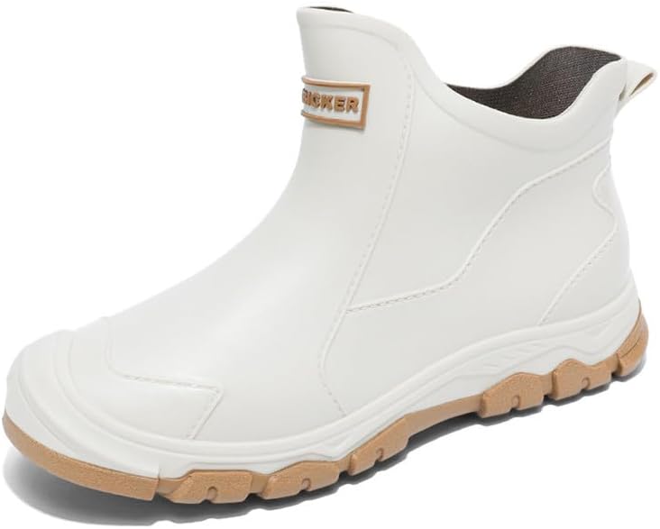 Waterproof Ankle Rain Boots, Non-Slip Rubber Outdoor Work Boots, Lightweight Hiking Water Shoes
