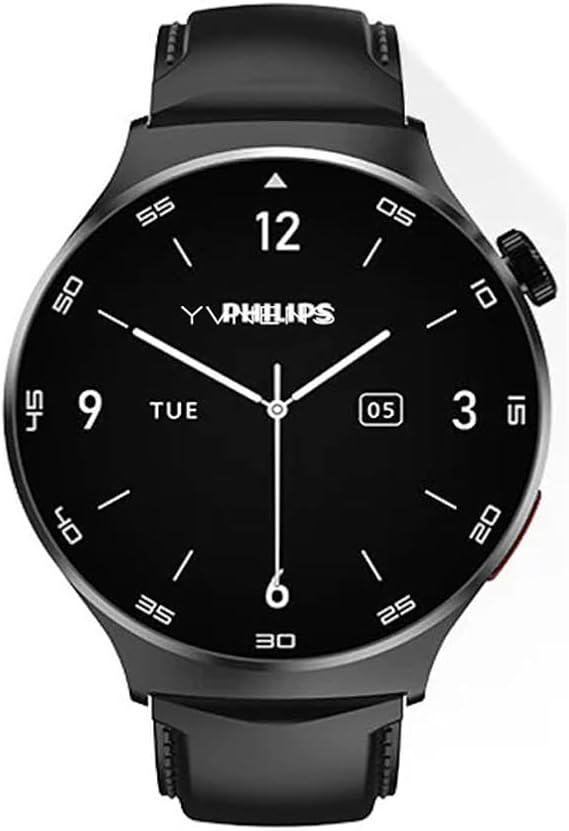 Business Smart Watch for Men, Health Tracking, Black Dial, Silicone Band